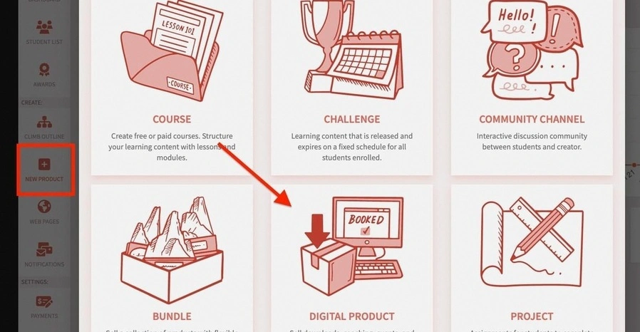 Digital product creation course